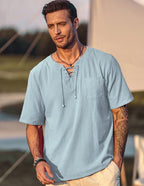 Casual Leinen Stil V Neck Hemden (US Only)