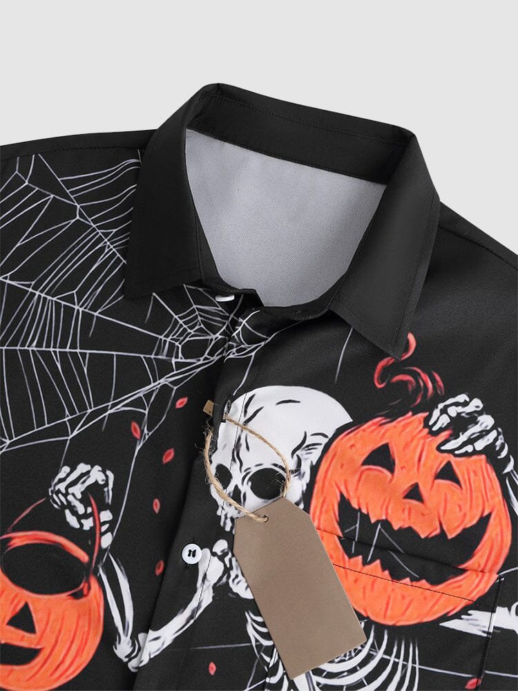 Halloween Pattern Kurz Ärmel Hemd 4