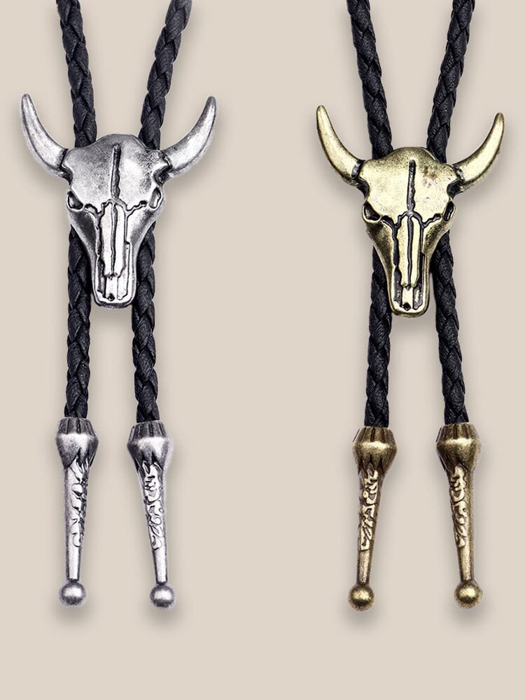 Western Cow Skull Bolo Tie Halskette