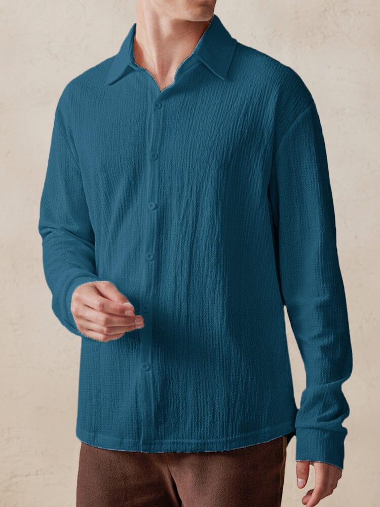 Casual Comfy Textured Hemd