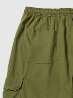 Leinen Stil Hose With Pockets