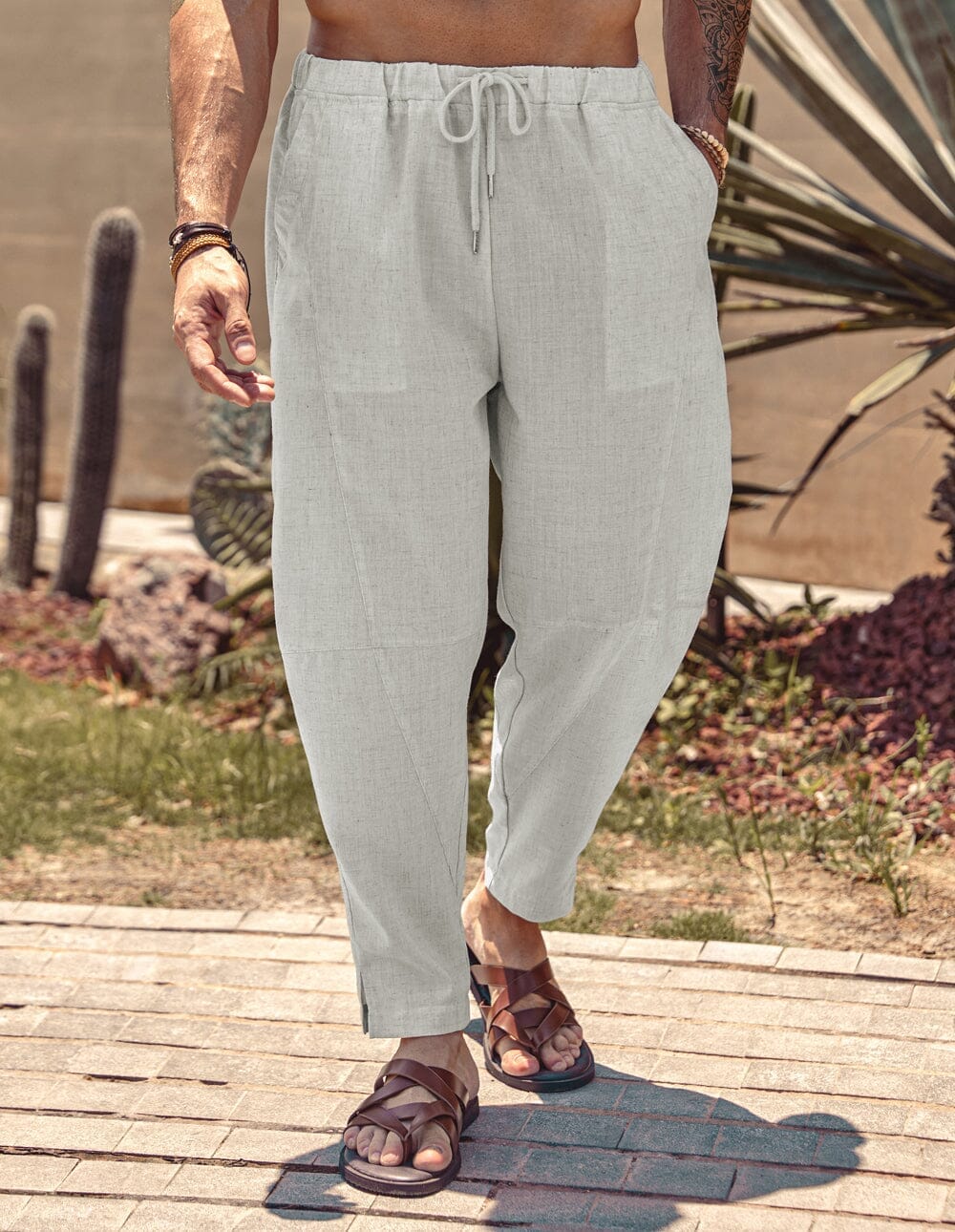Leinen Stil Strand Hose
