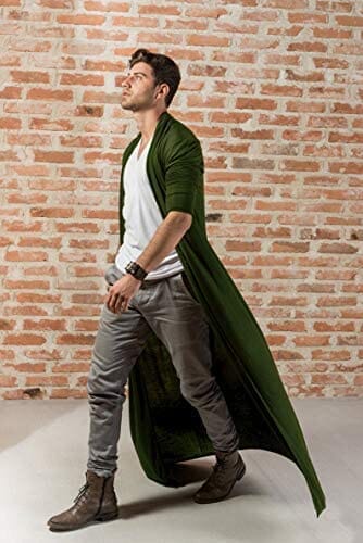 Lightweight Ruffle Schalkragen Lang Length Drape Cape Cardigan
