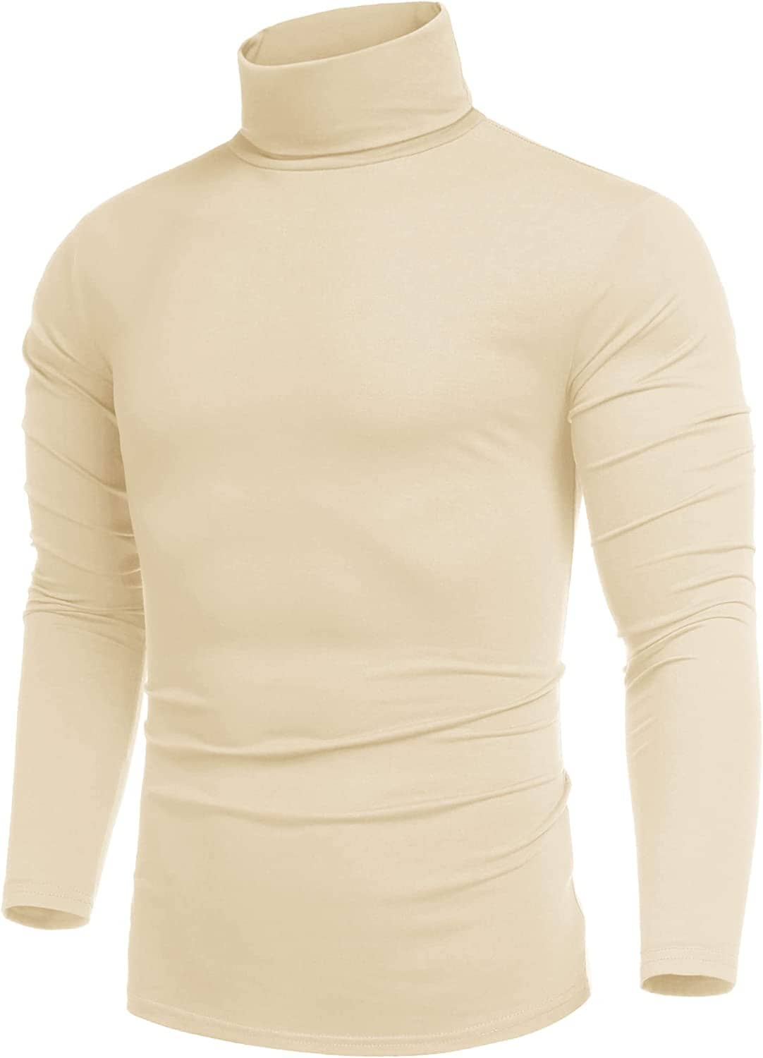 Slim Fit Rollkragen Basic Baumwolle Pullover