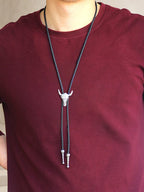 Western Cow Skull Bolo Tie Halskette
