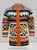 Lang Ärmel Lapel Jacquard Pullover