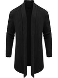 Strick Ruffle Drape Lang Cardigan