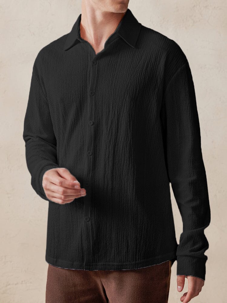 Casual Comfy Textured Hemd