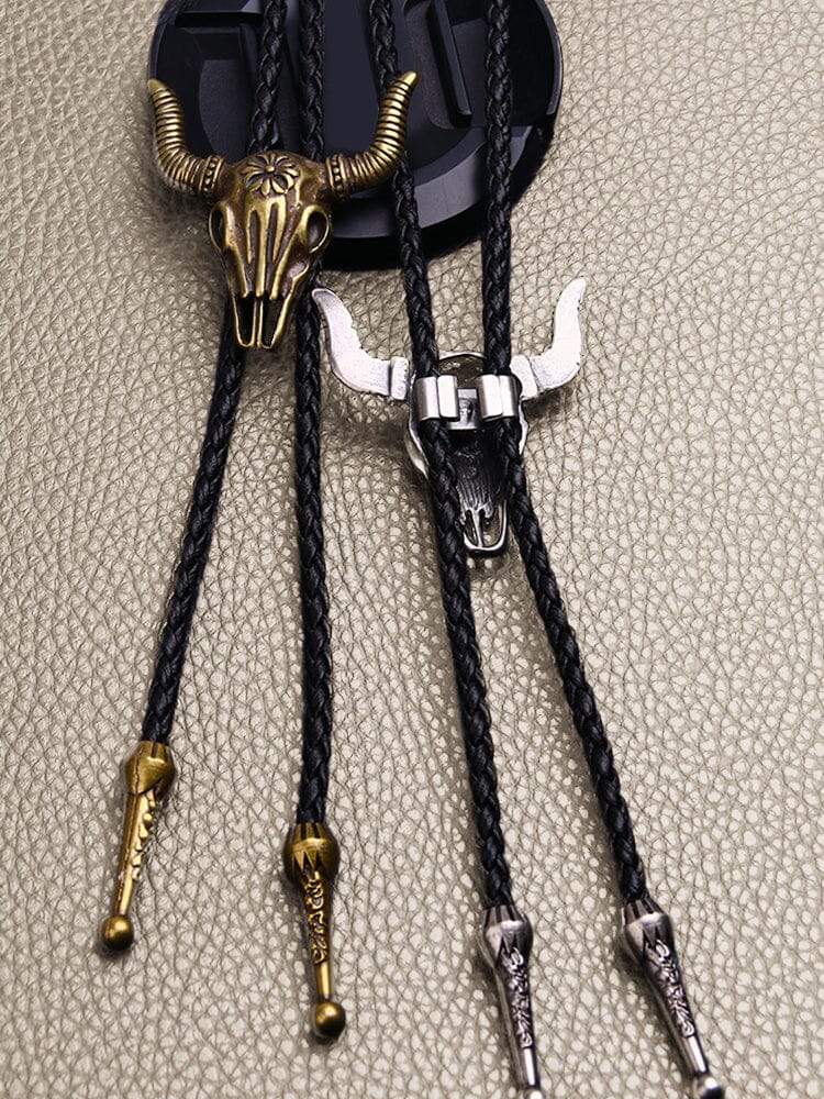Vintage Cow Skull Bolo Tie Halskette