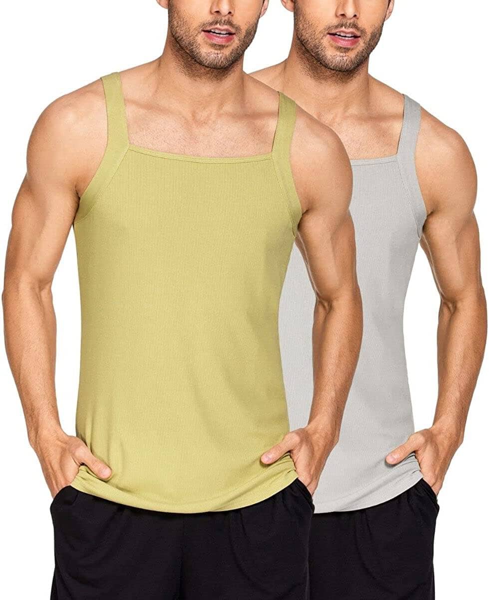 2 Pack Tank Tops Baumwolle Workout Undershirts