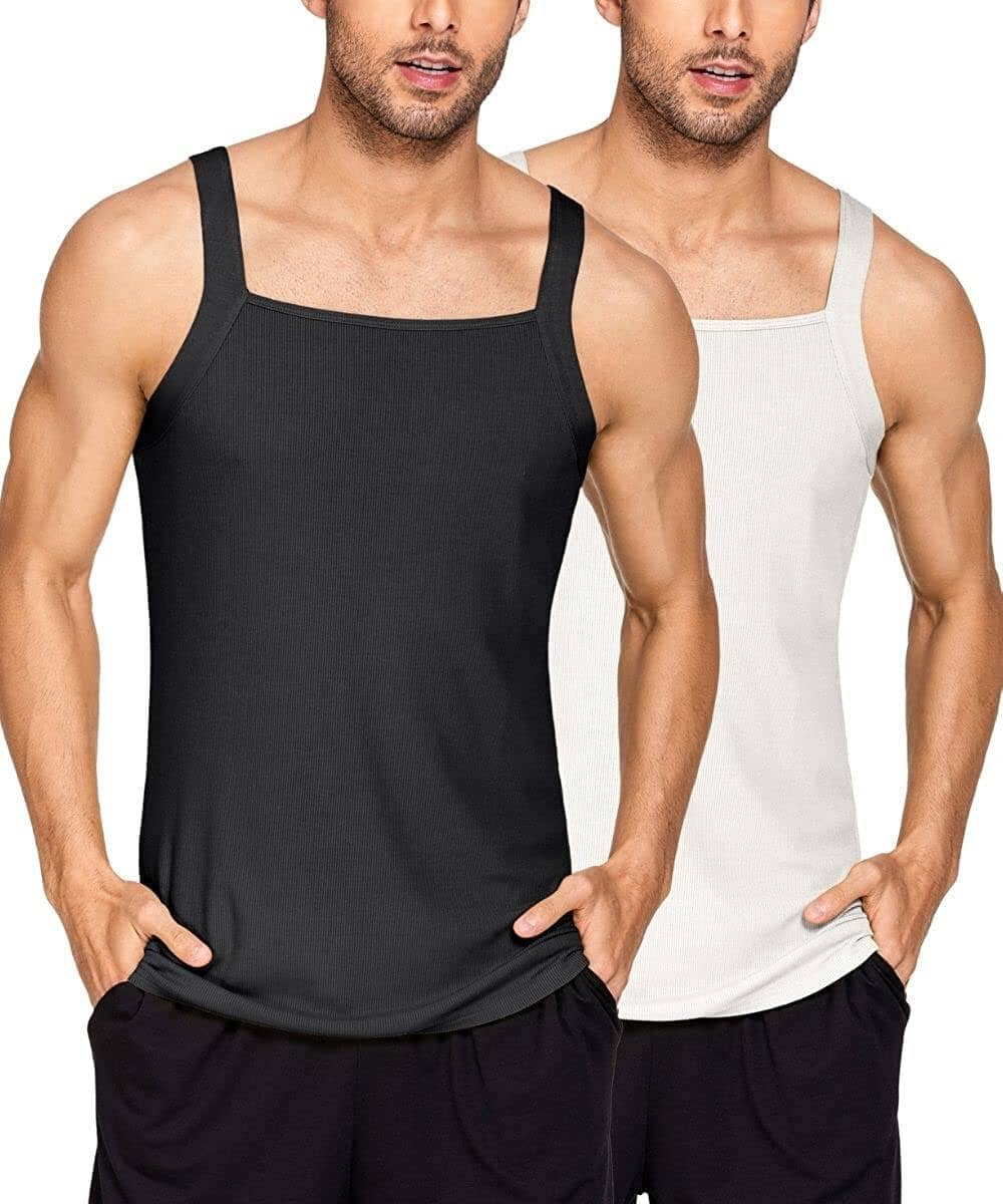 2 Pack Tank Tops Baumwolle Workout Undershirts