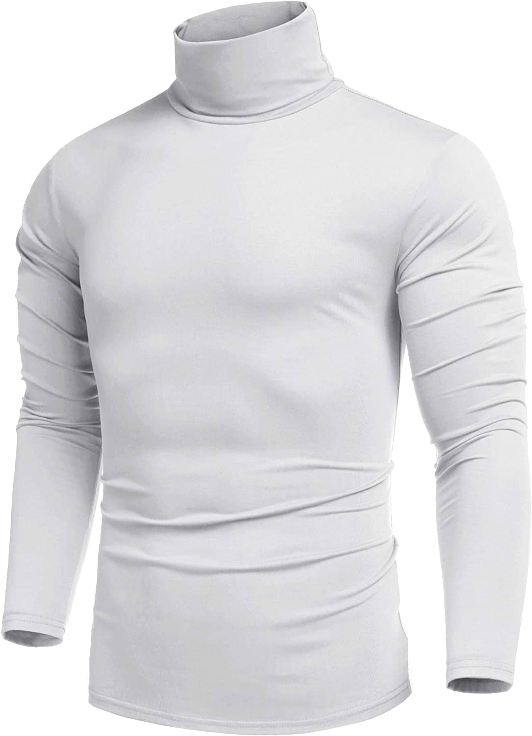 Slim Fit Rollkragen Basic Baumwolle Pullover