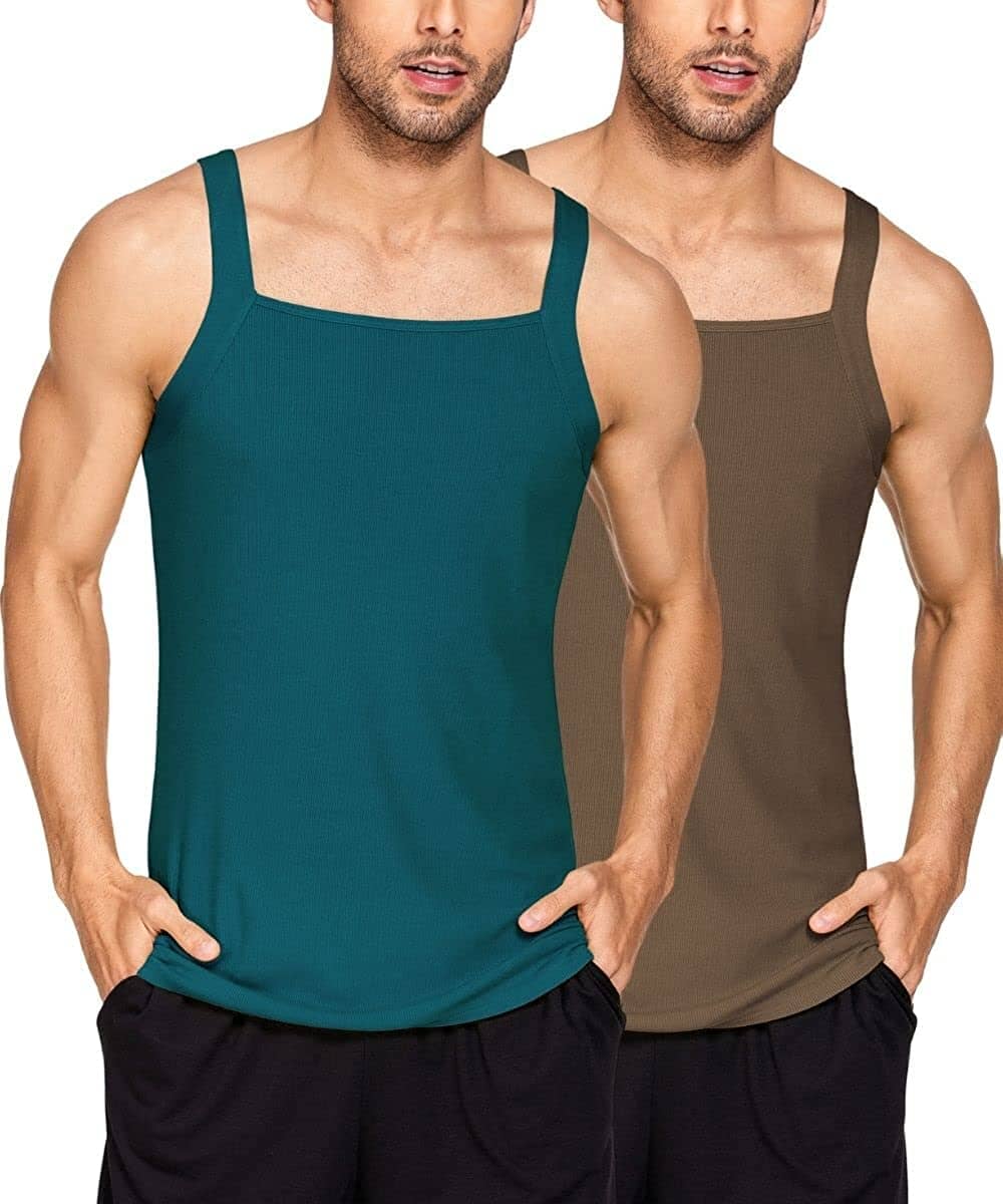 2 Pack Tank Tops Baumwolle Workout Undershirts