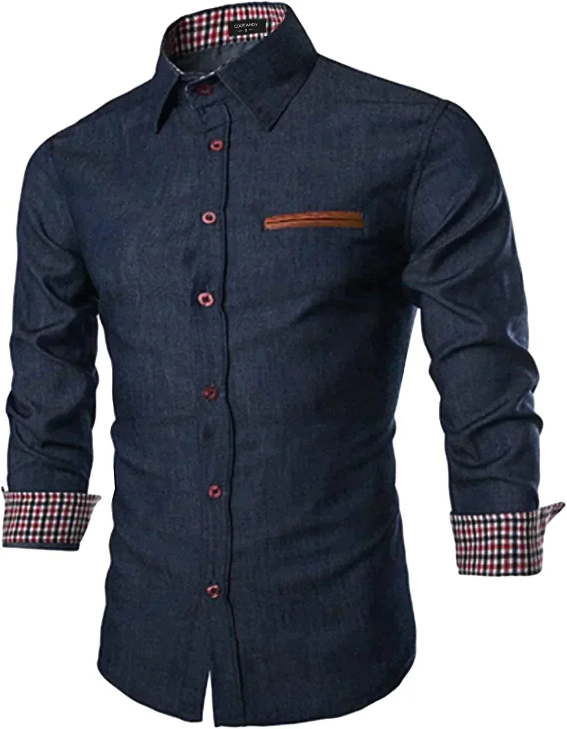Casual Knopf Down Denim Hemd with Pocket