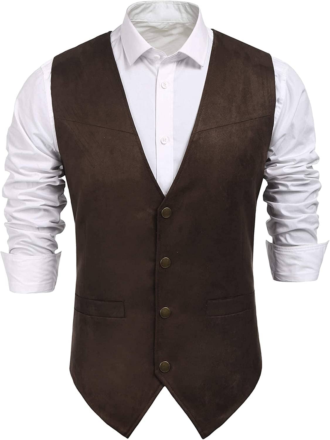 Uni Suede Leather Anzug Weste