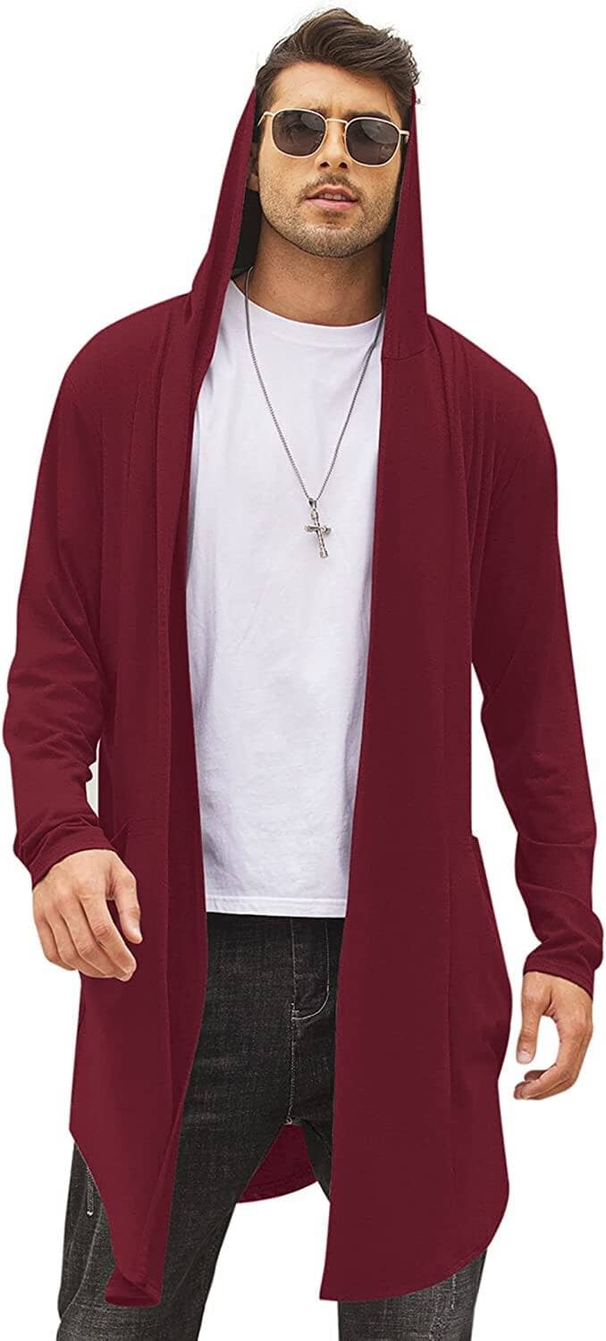 Lang Mit Kapuze Schalkragen Kragen Overcoat with Pockets