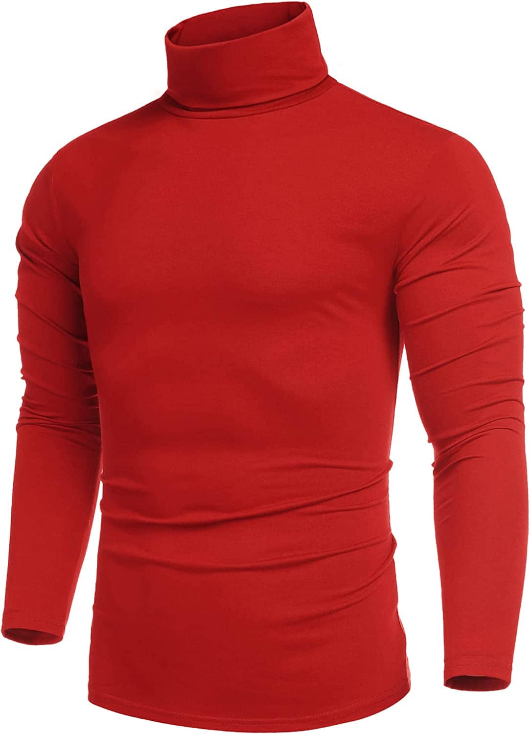 Slim Fit Rollkragen Basic Baumwolle Pullover