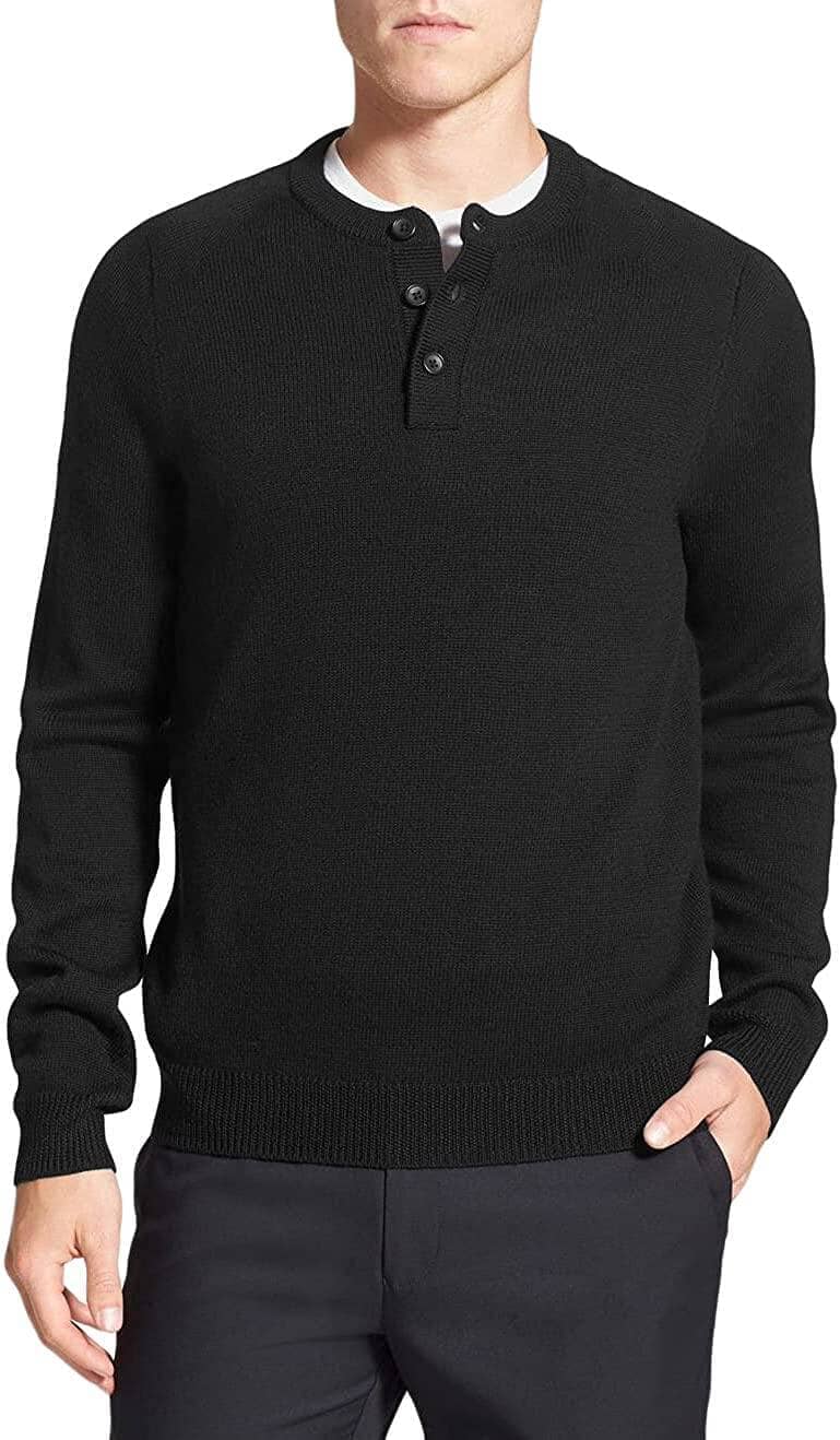 Lang Ärmel Henley Pullover
