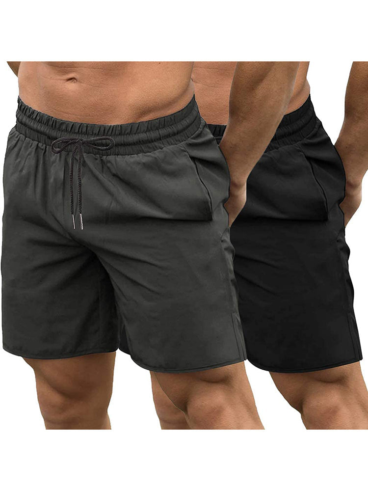 2-Pack Schnell Trocken Gym Shorts