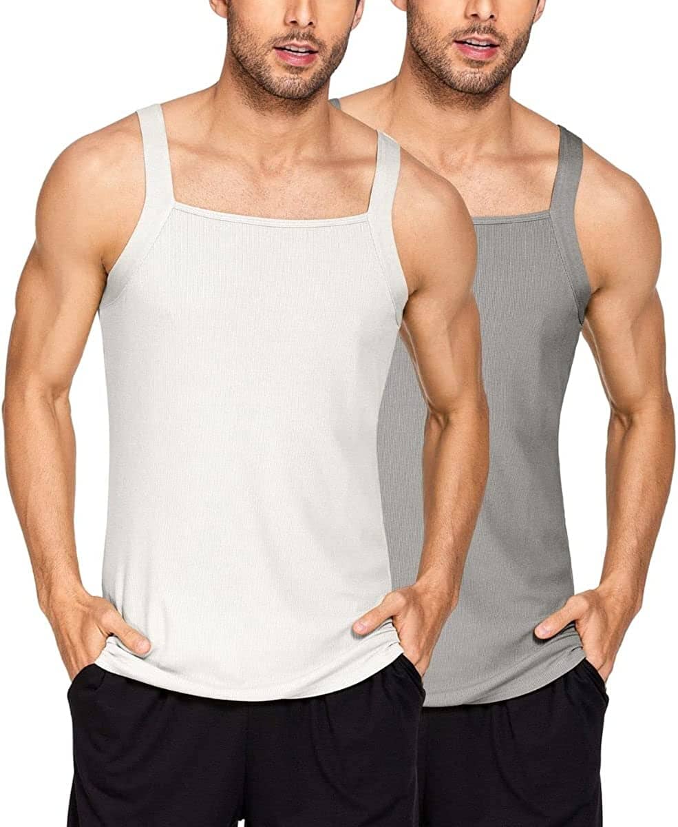 2 Pack Tank Tops Baumwolle Workout Undershirts
