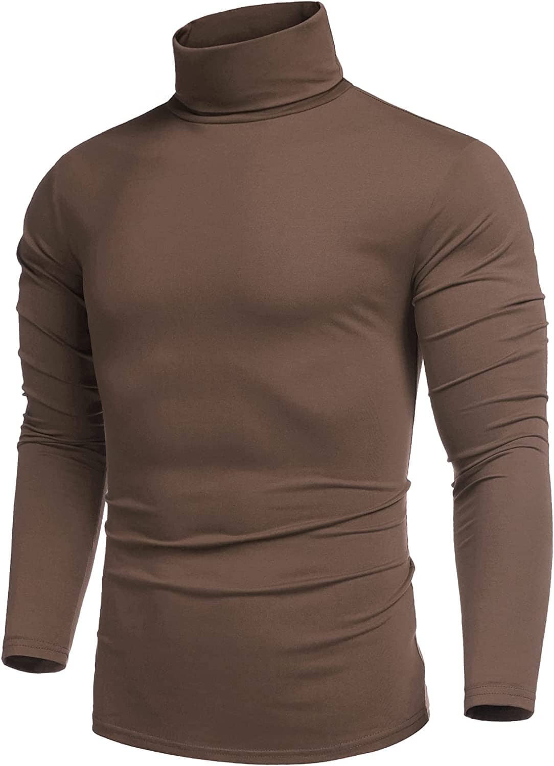 Slim Fit Rollkragen Basic Baumwolle Pullover