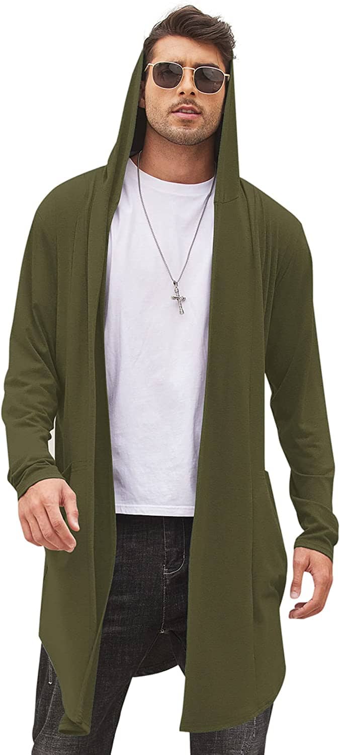 Lang Mit Kapuze Schalkragen Kragen Overcoat with Pockets