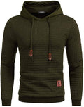 Gym Drawstring Plaid Jacquard Hoodie