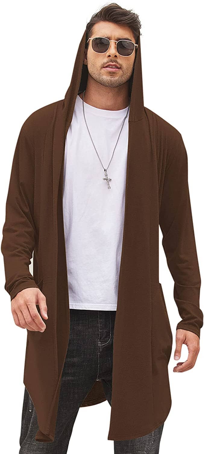 Lang Mit Kapuze Schalkragen Kragen Overcoat with Pockets