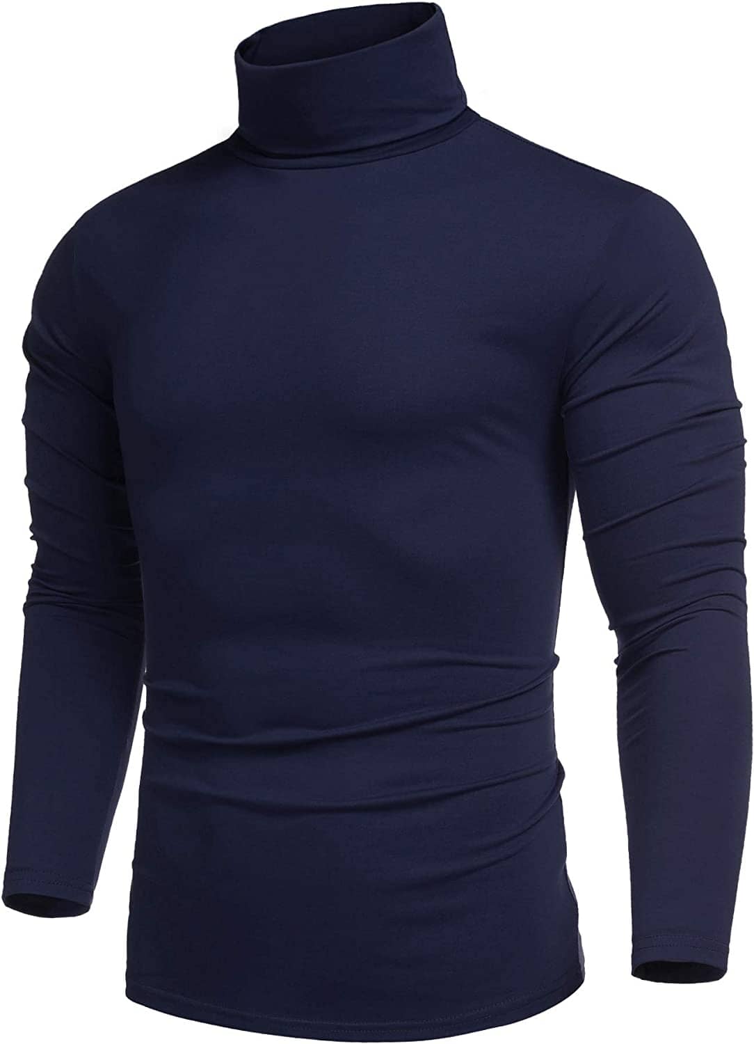 Slim Fit Rollkragen Basic Baumwolle Pullover