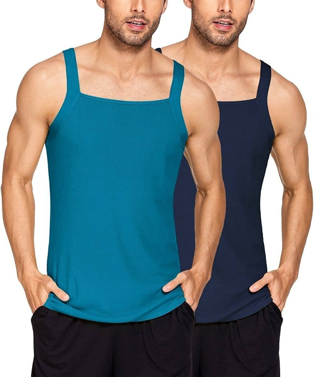 2 Pack Tank Tops Baumwolle Workout Undershirts