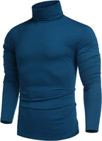 Slim Fit Rollkragen Basic Baumwolle Pullover