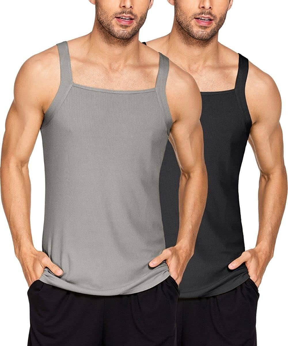 2 Pack Tank Tops Baumwolle Workout Undershirts