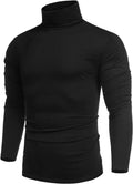 Slim Fit Rollkragen Basic Baumwolle Pullover