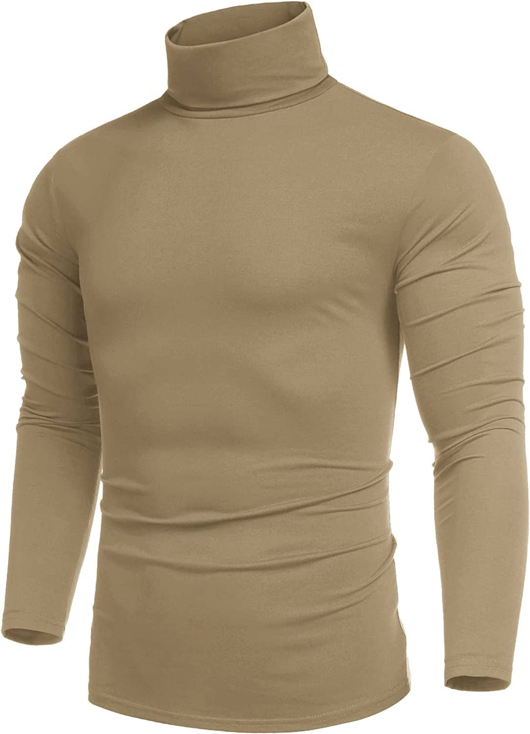Slim Fit Rollkragen Basic Baumwolle Pullover