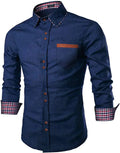 Casual Knopf Down Denim Hemd with Pocket