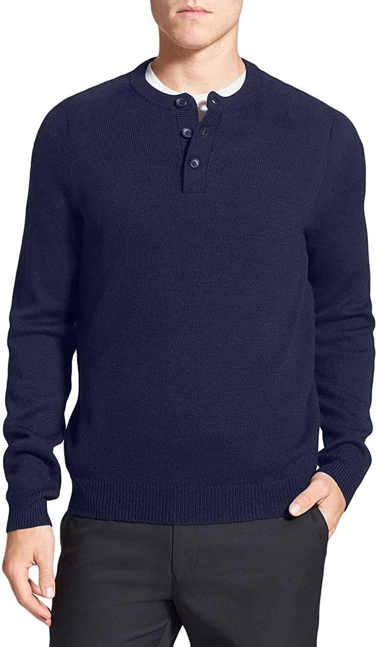 Lang Ärmel Henley Pullover