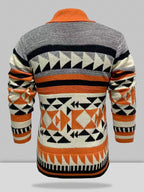 Lang Ärmel Lapel Jacquard Pullover