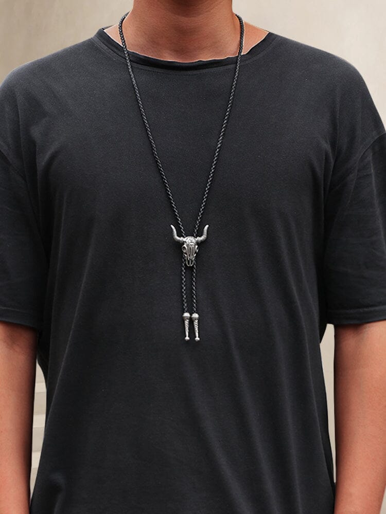 Vintage Cow Skull Bolo Tie Halskette