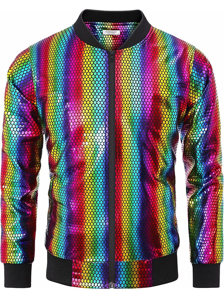 70s Disco Christmas Party Zip-up Jacke