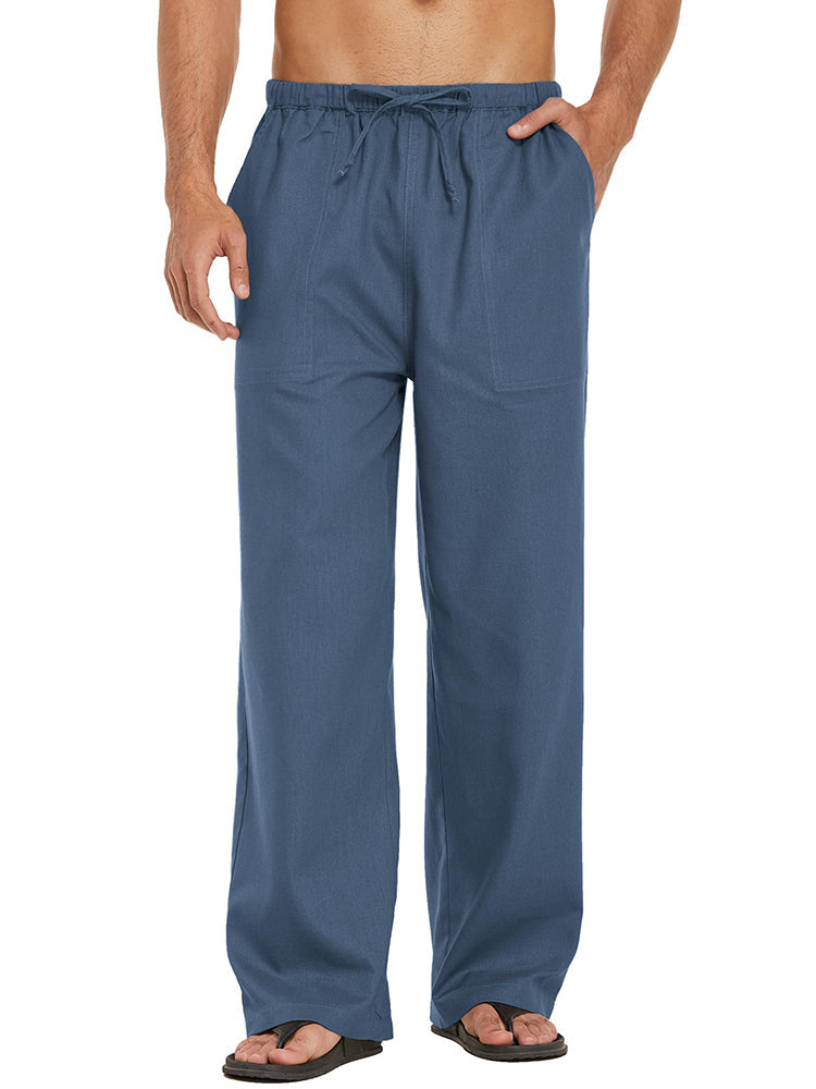 Leinen Stil Elastische Waist Yoga Hose