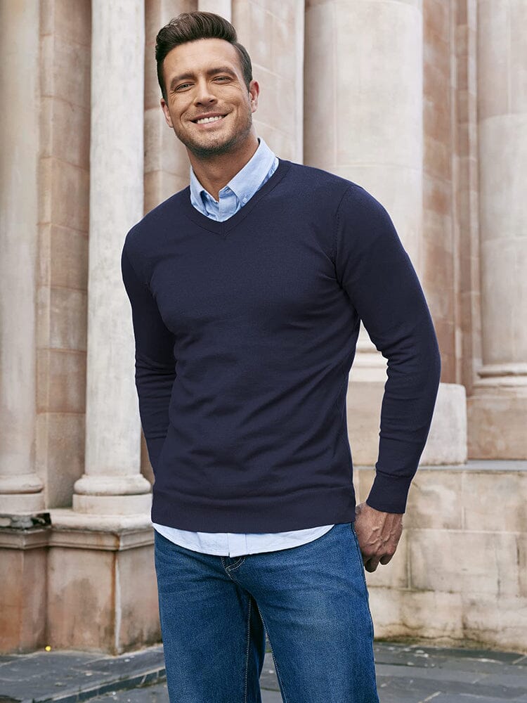 Casual Ribbed Strick Pullover Pullover