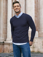 Casual Ribbed Strick Pullover Pullover