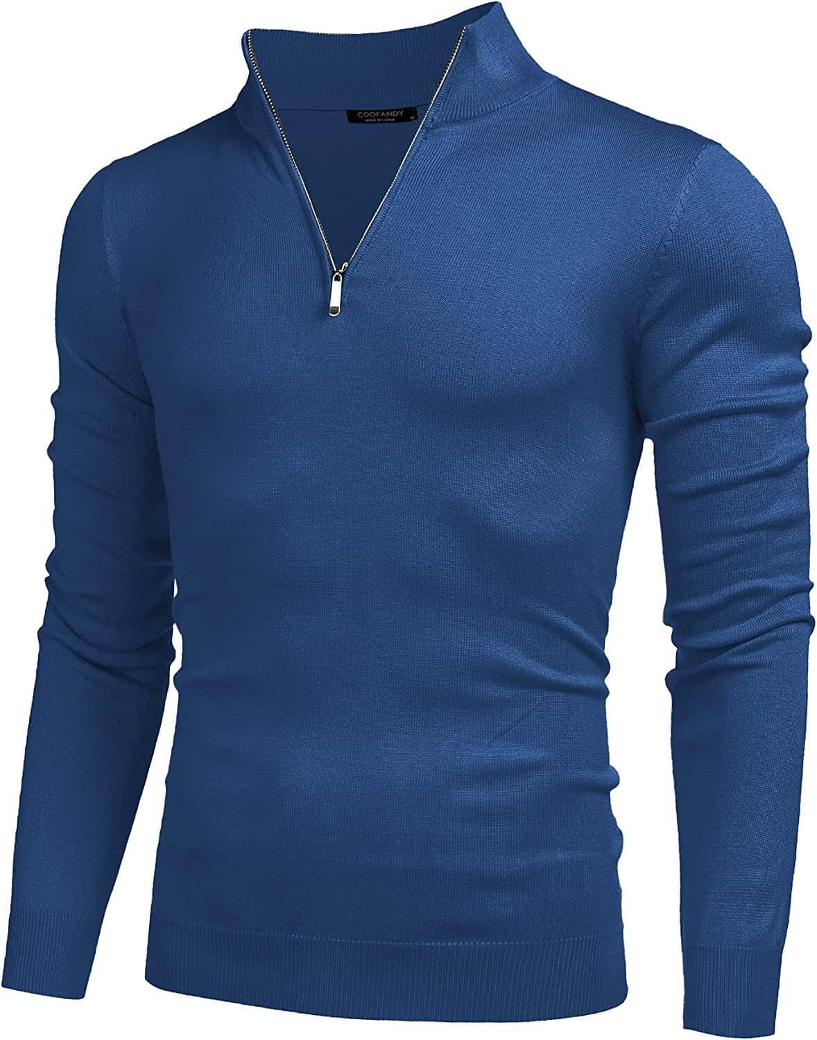 Zip Up Slim Fit Lightweight Pullover Polo Pullover