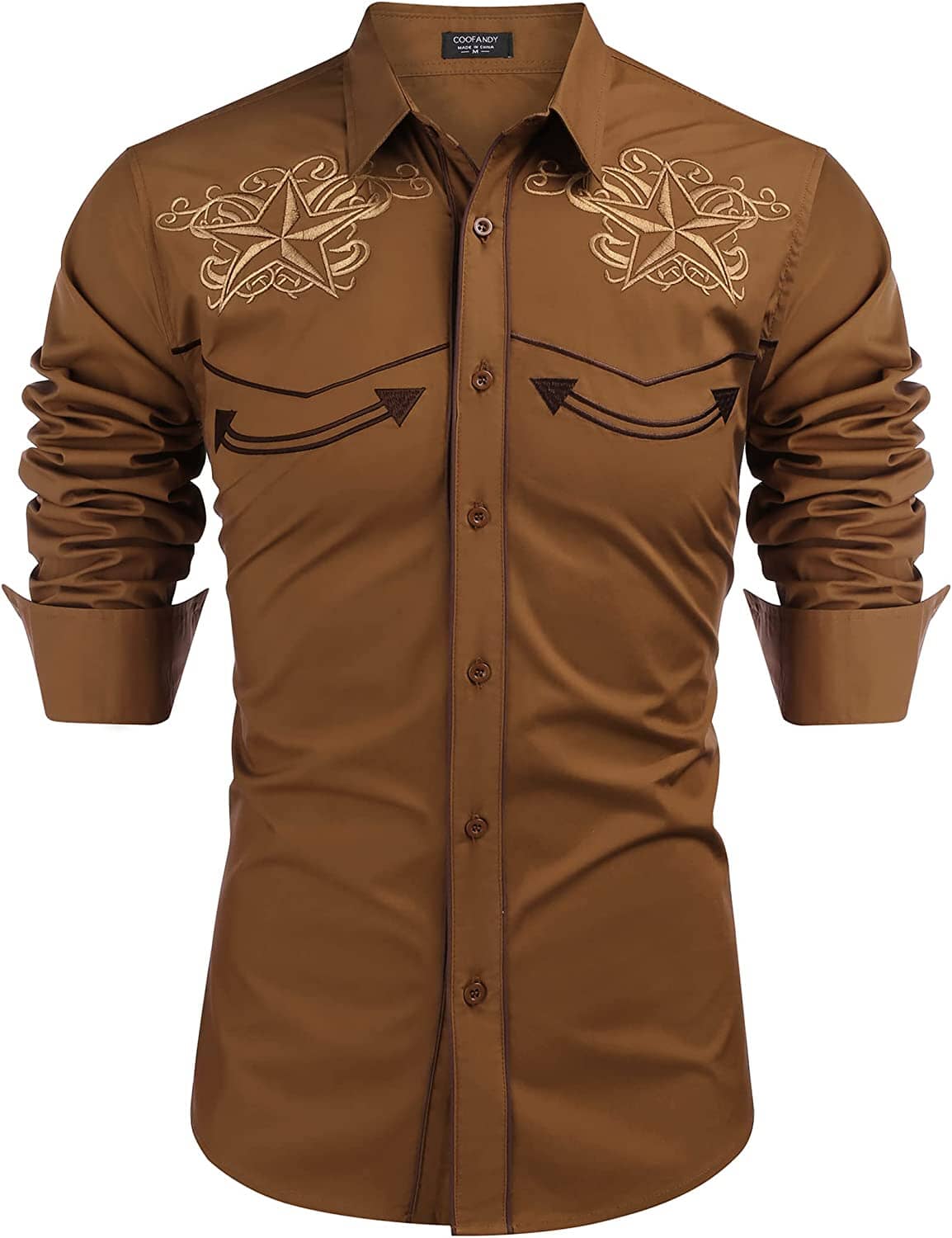 Embroidered Cowboy Knopf Down Hemd