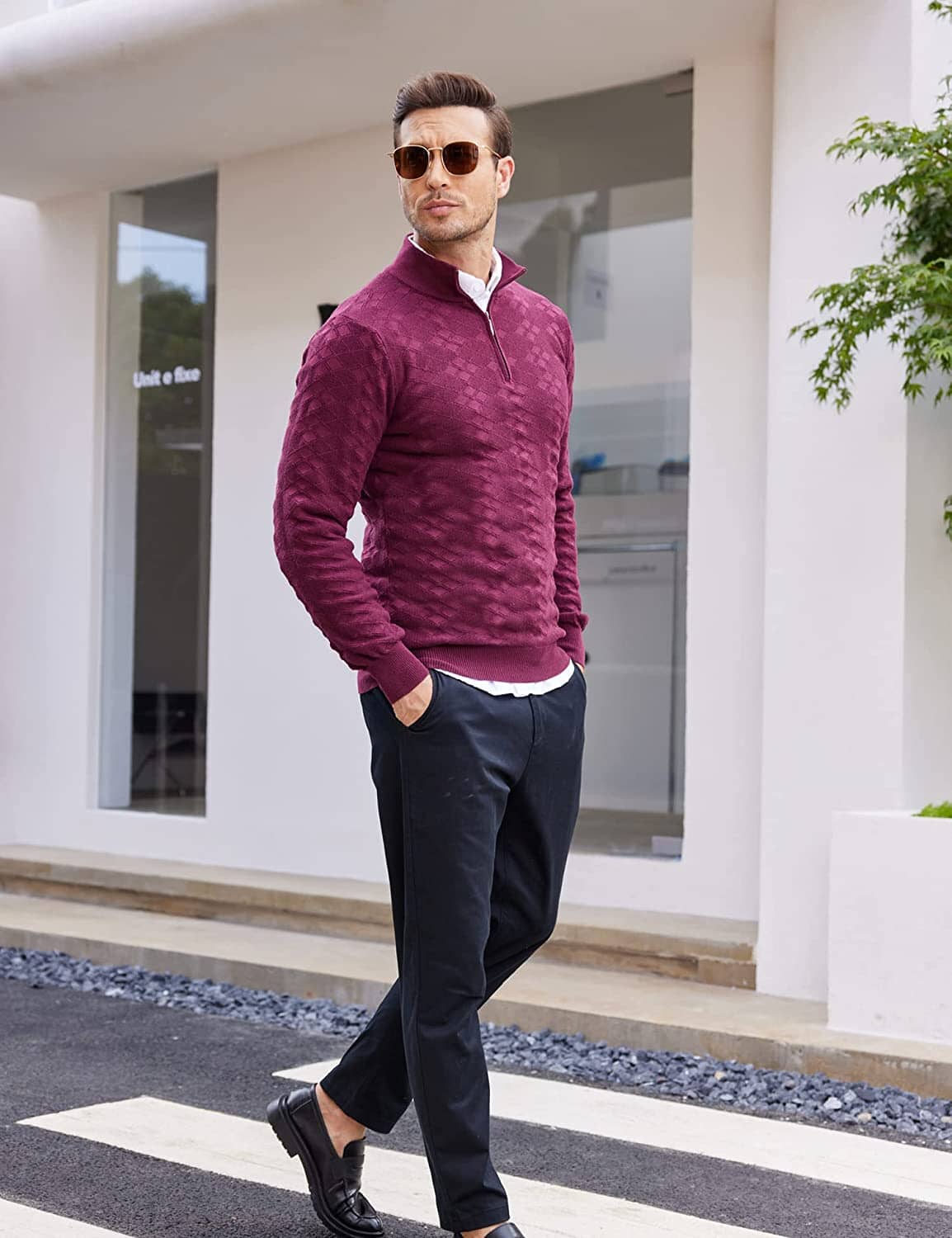 Quarter Zippper Mock Neck Pullover Pullover
