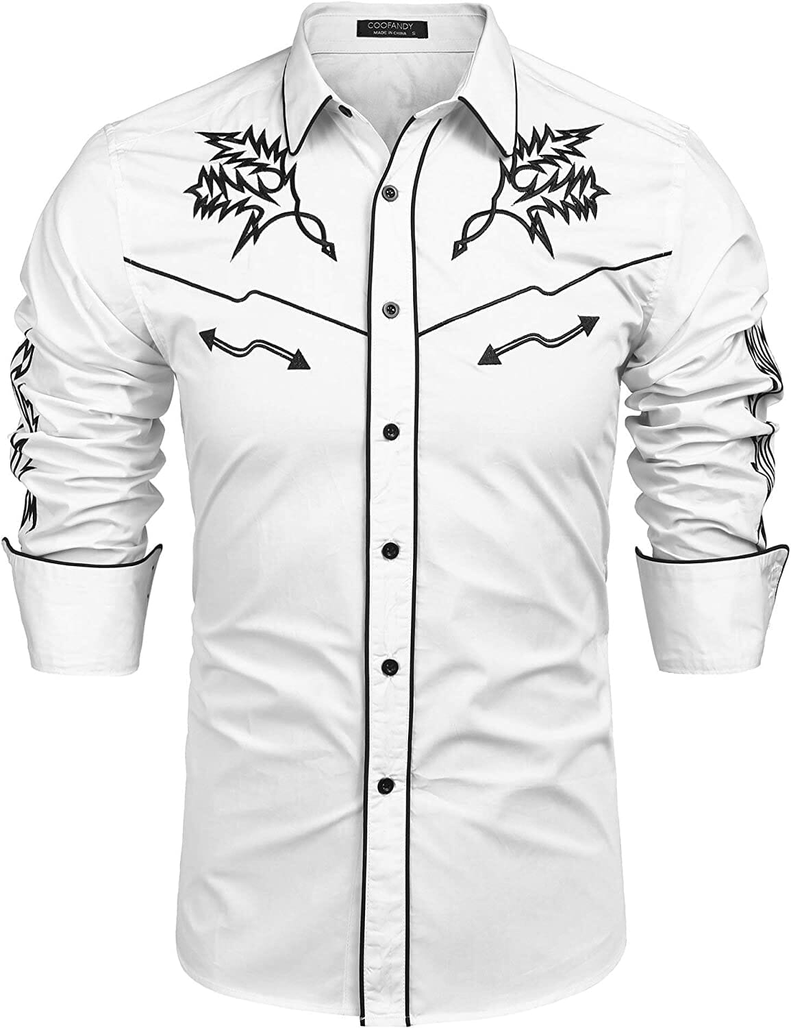 Western Cowboy Embroidered Knopf Down Baumwolle Hemd