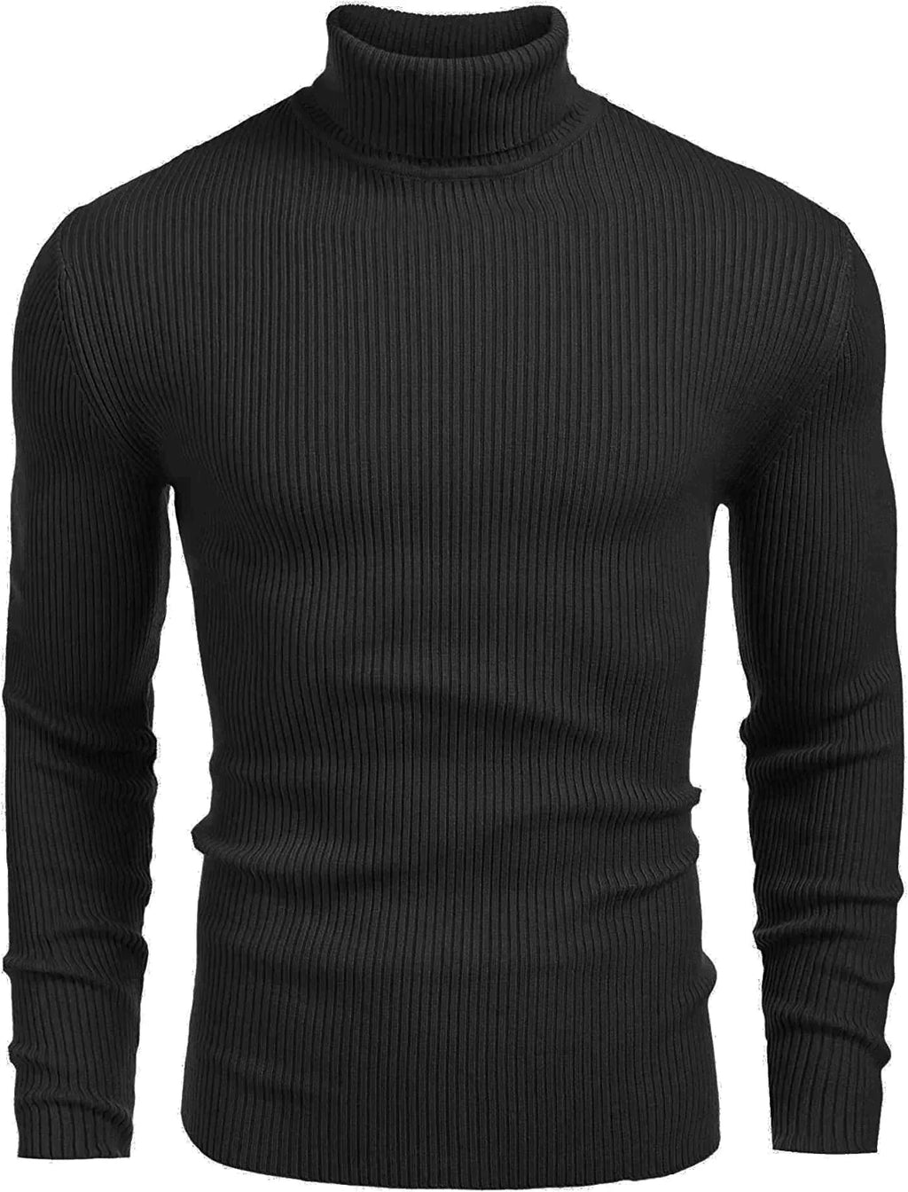 Ribbed Slim Fit Strick Pullover Rollkragen Pullover