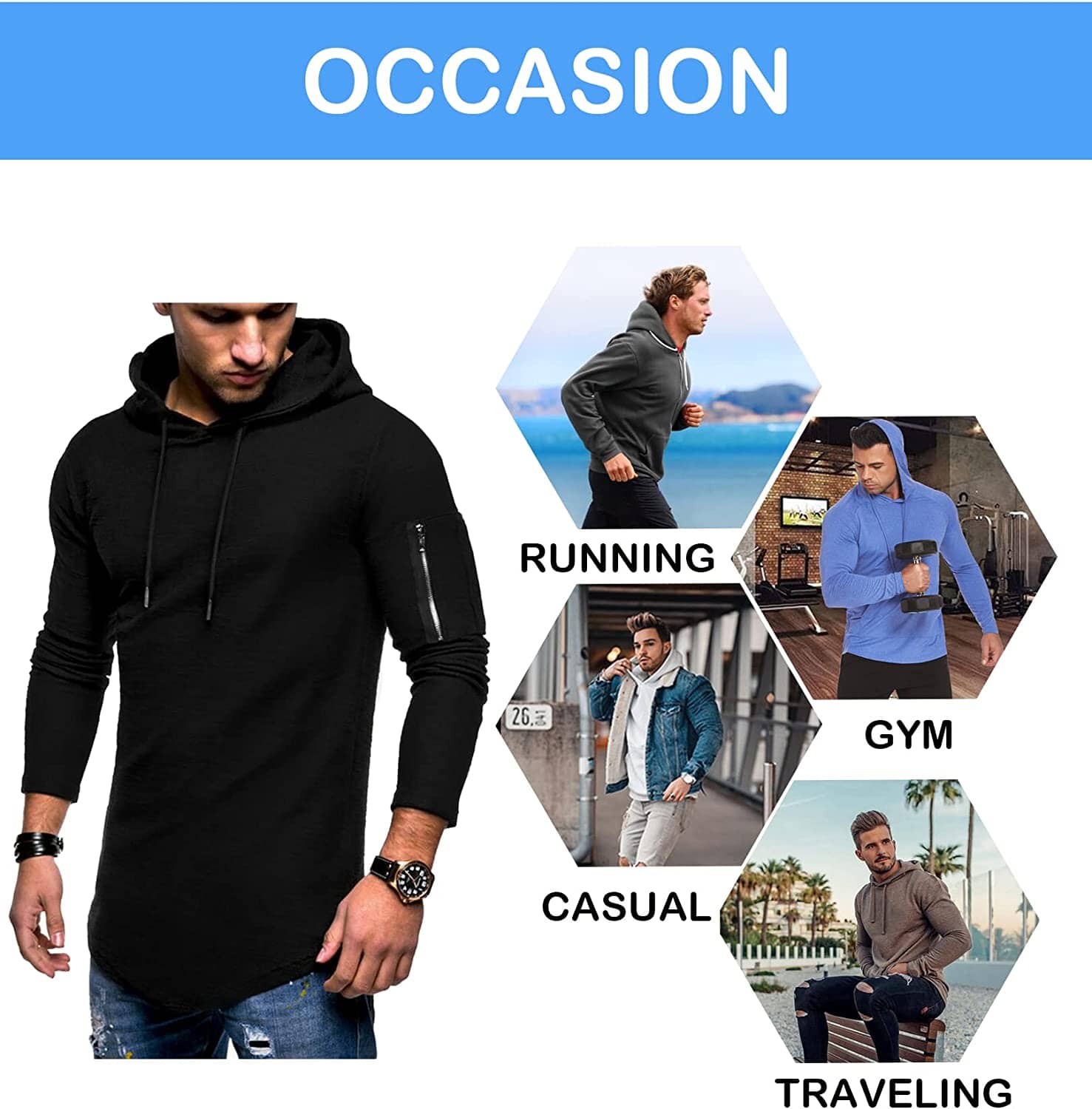 Uni Color Athletisch Hoodie