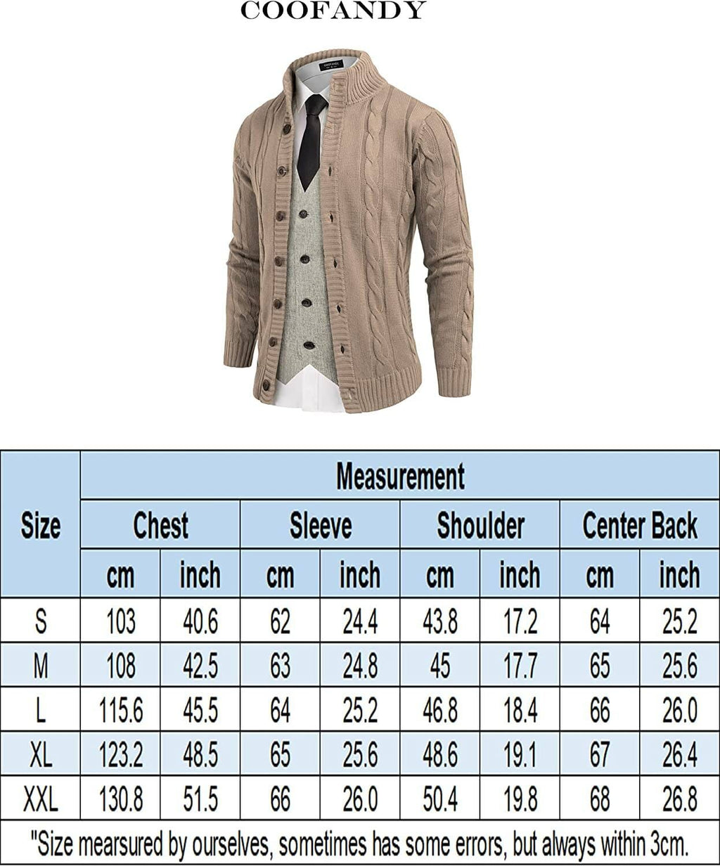 Cardigan Cable Strick Knopf Down Pullover