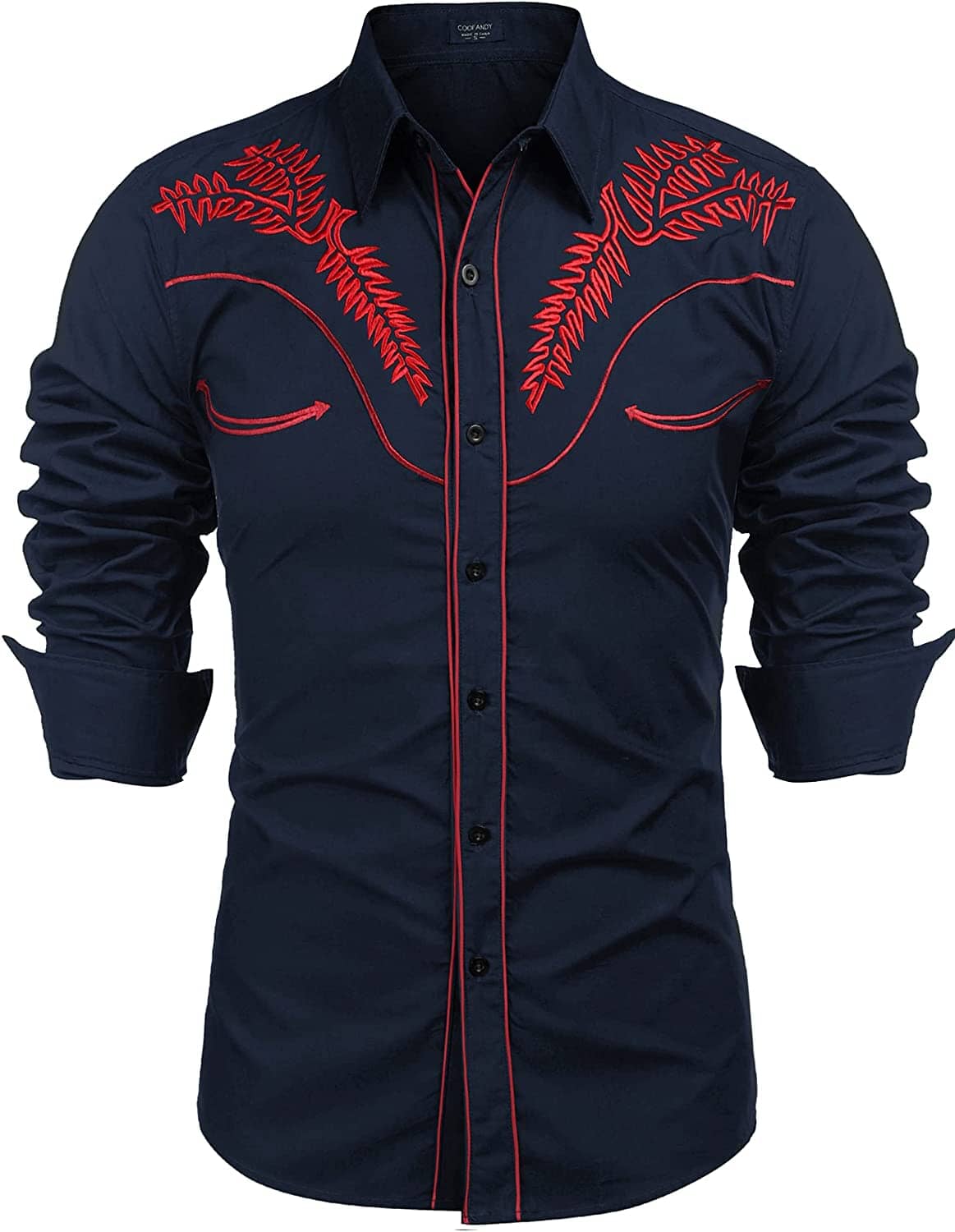 Embroidered Cowboy Knopf Down Hemd